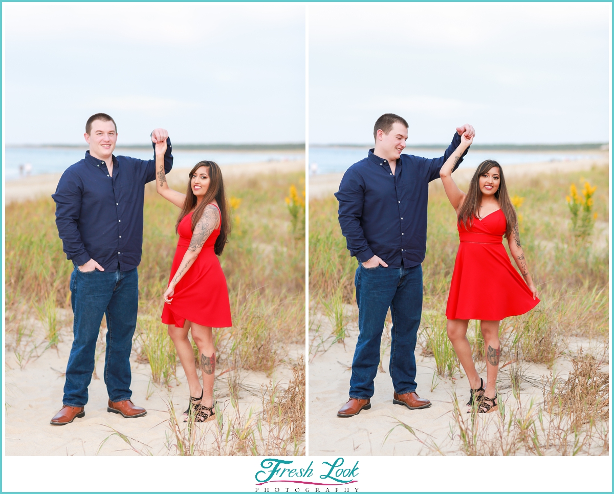 couple dancing on the beach