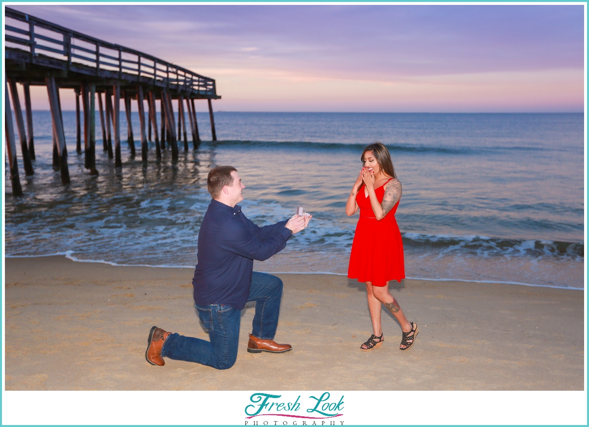 surprise beach proposal