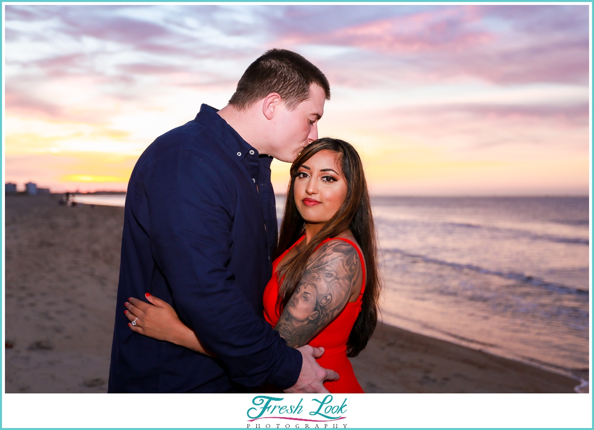 romantic engagement photoshoot at sunset