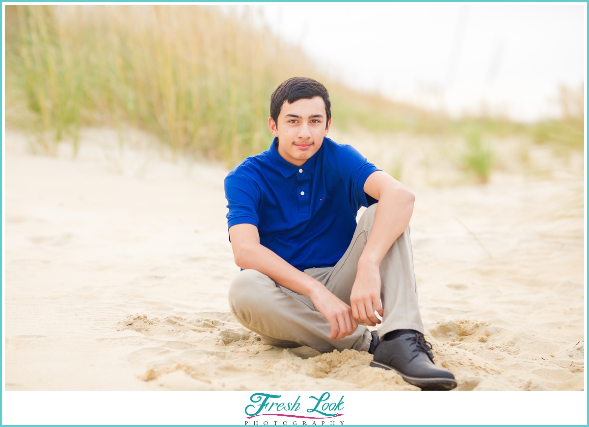 senior boy beach portraits