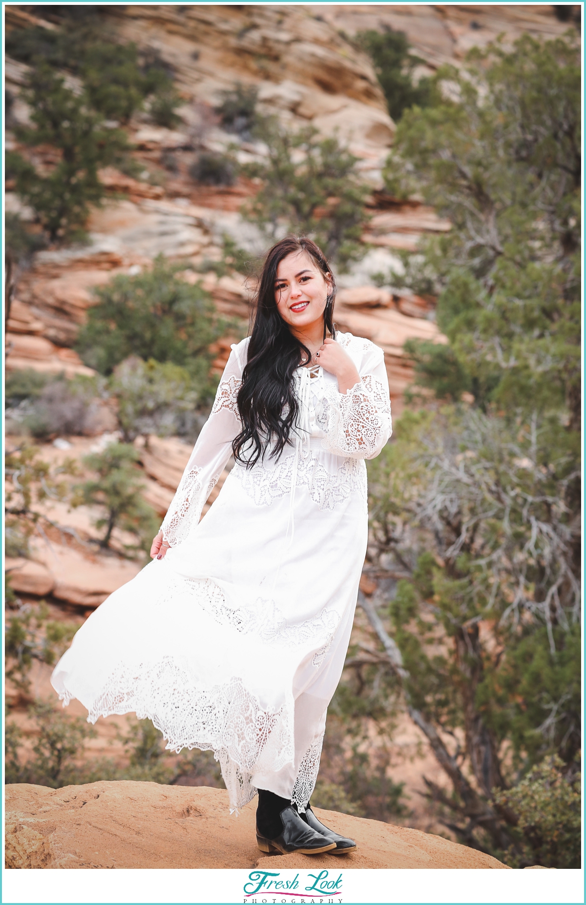 Zion national park bride