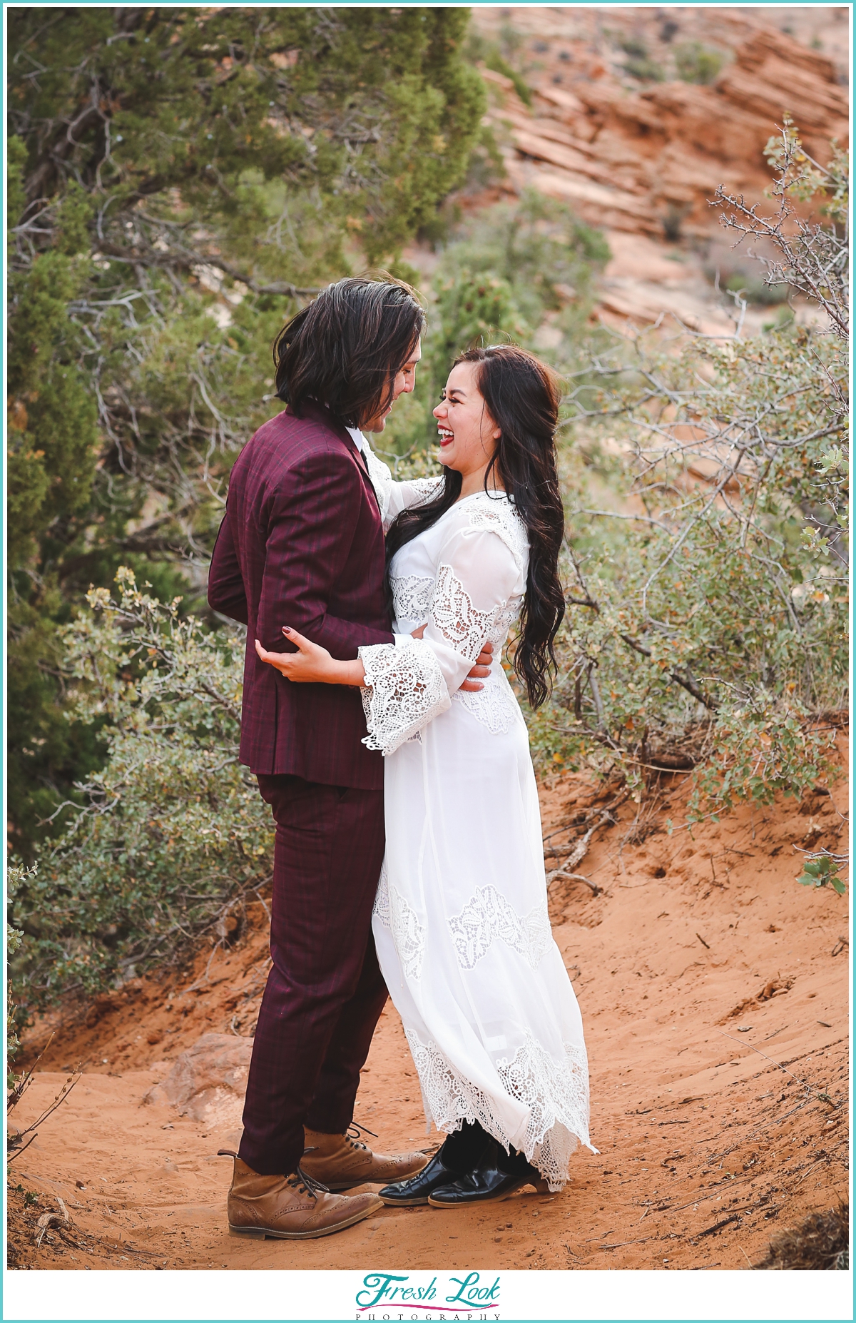 Romantic mountain elopement