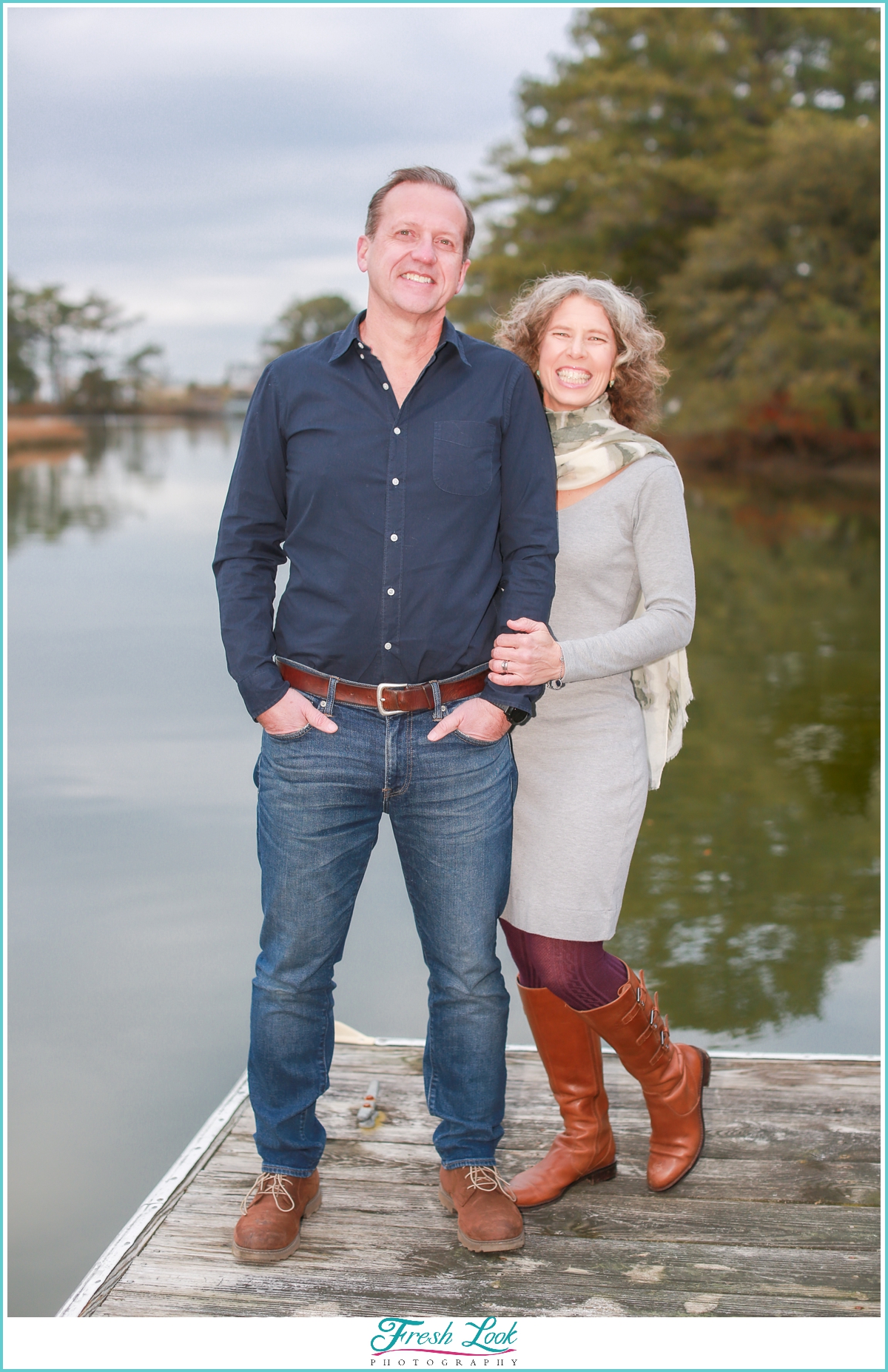 couples photoshoot on the water