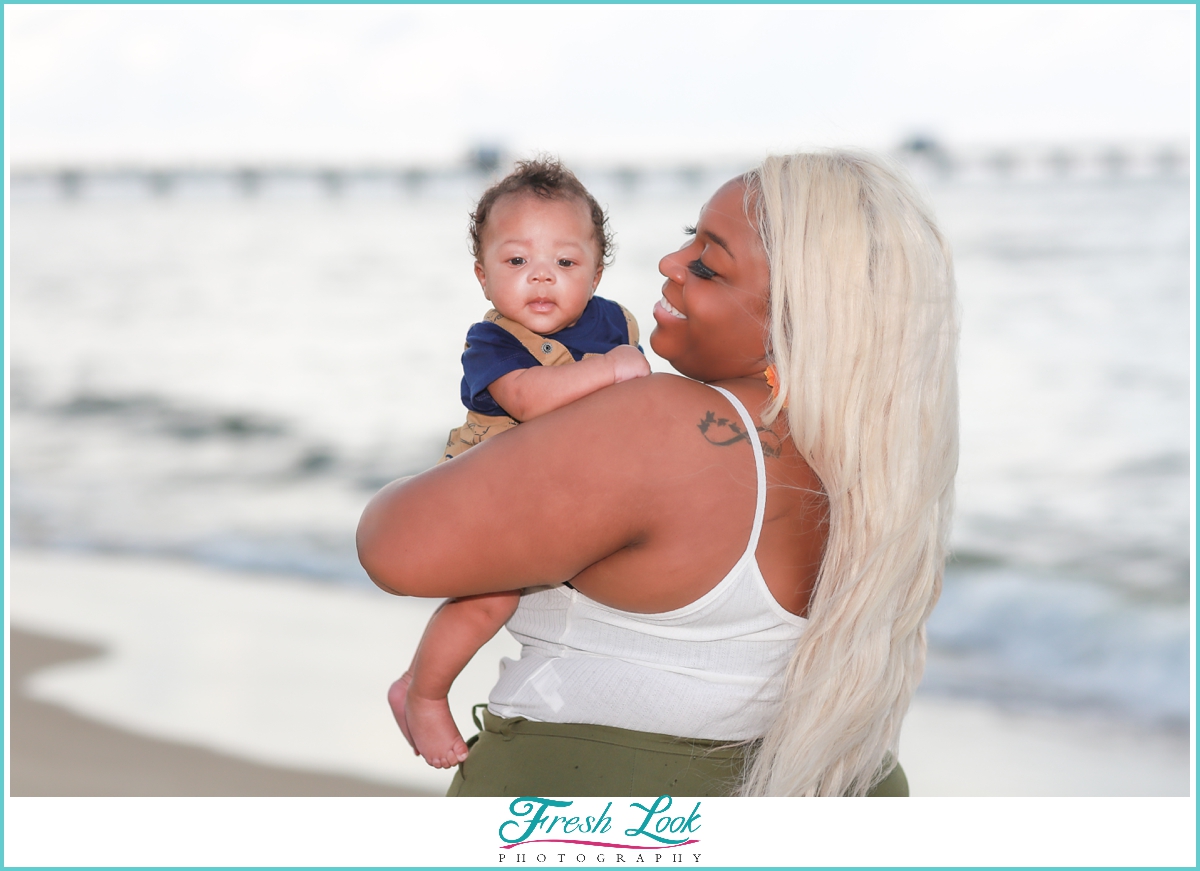 mother and son newborn photoshoot