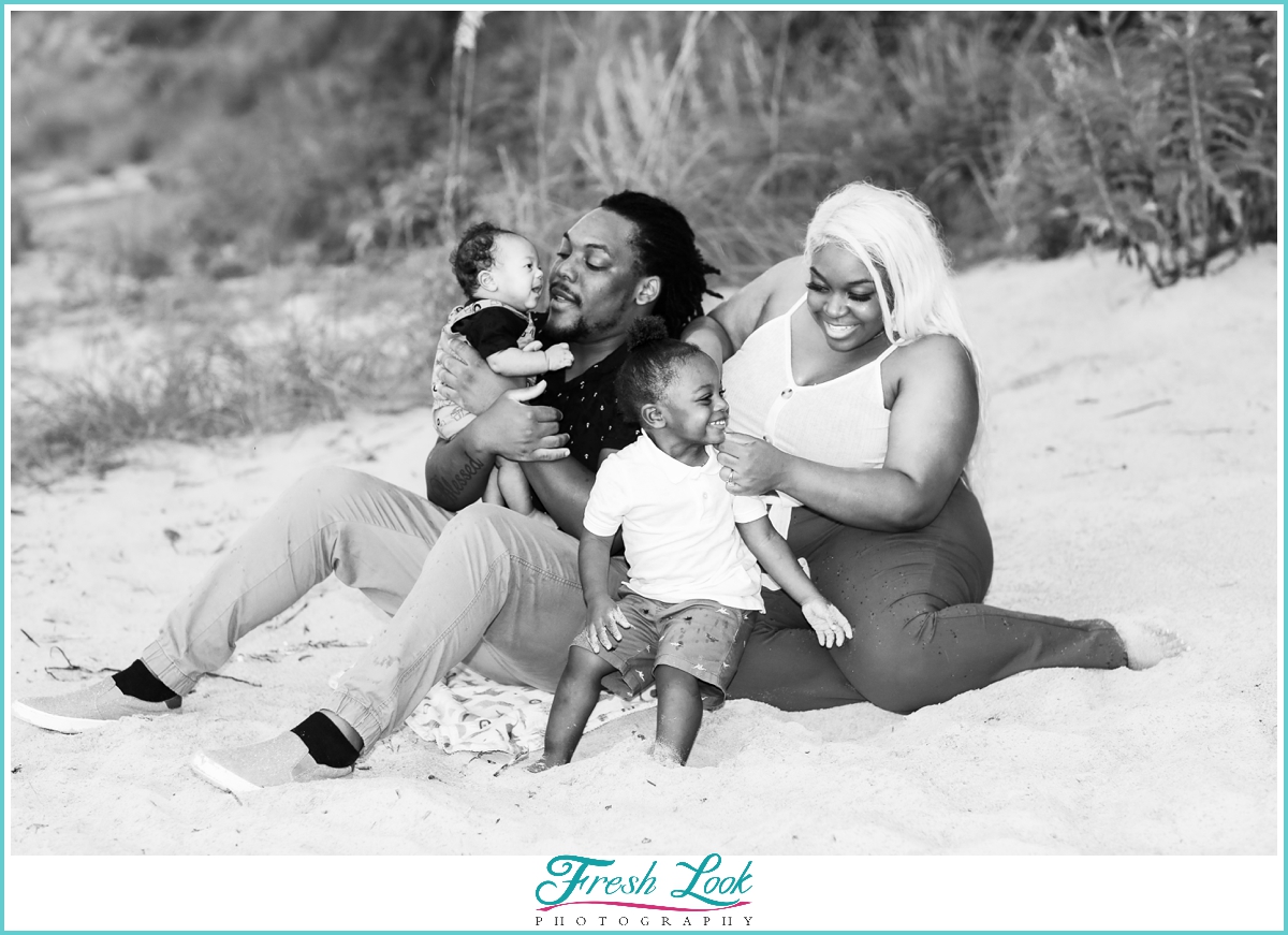 fun beach family photoshoot