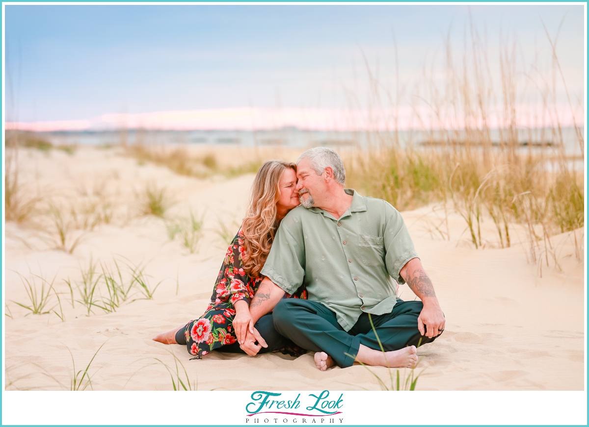 sunset beach couples photo shoot