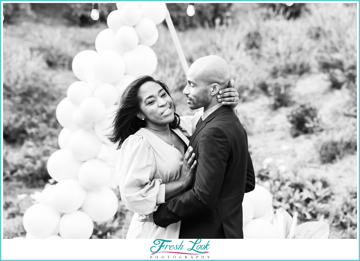 romantic black couple engagement session