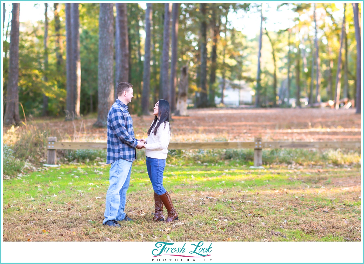 Woodsy engagement photoshoot