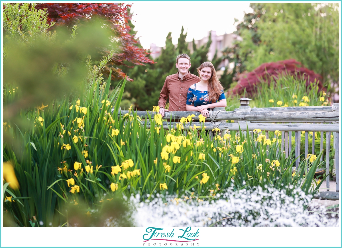 floral engagement session