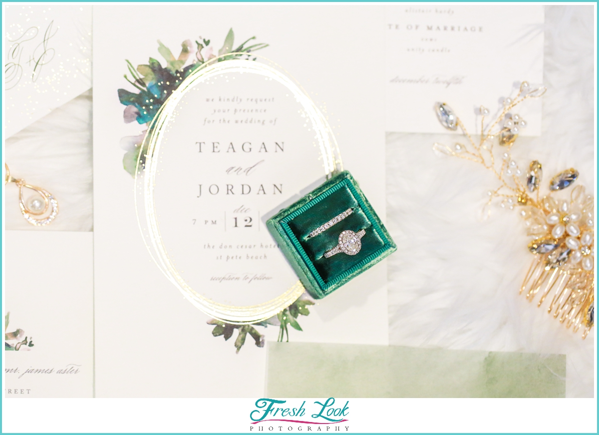 Verragio ring wedding flat lay