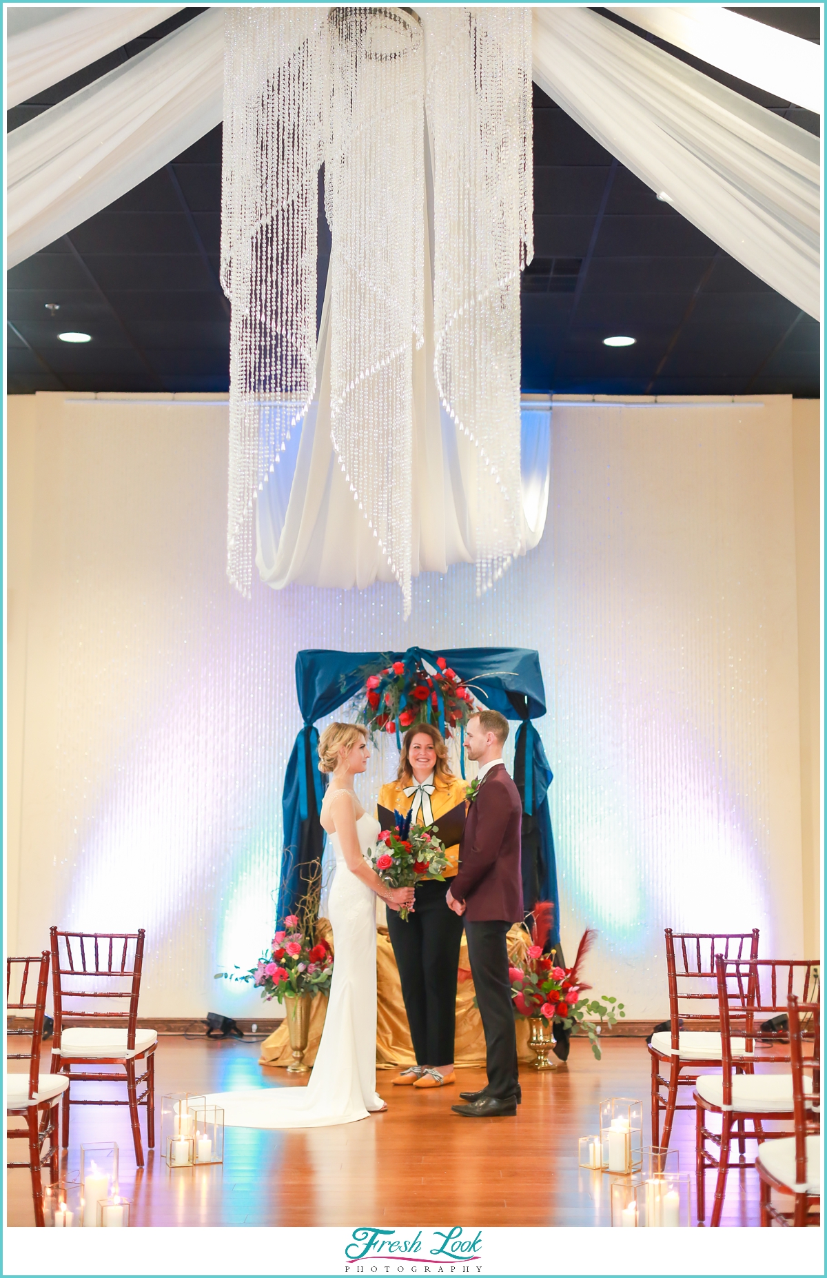 Bride and groom at wedding ceremony