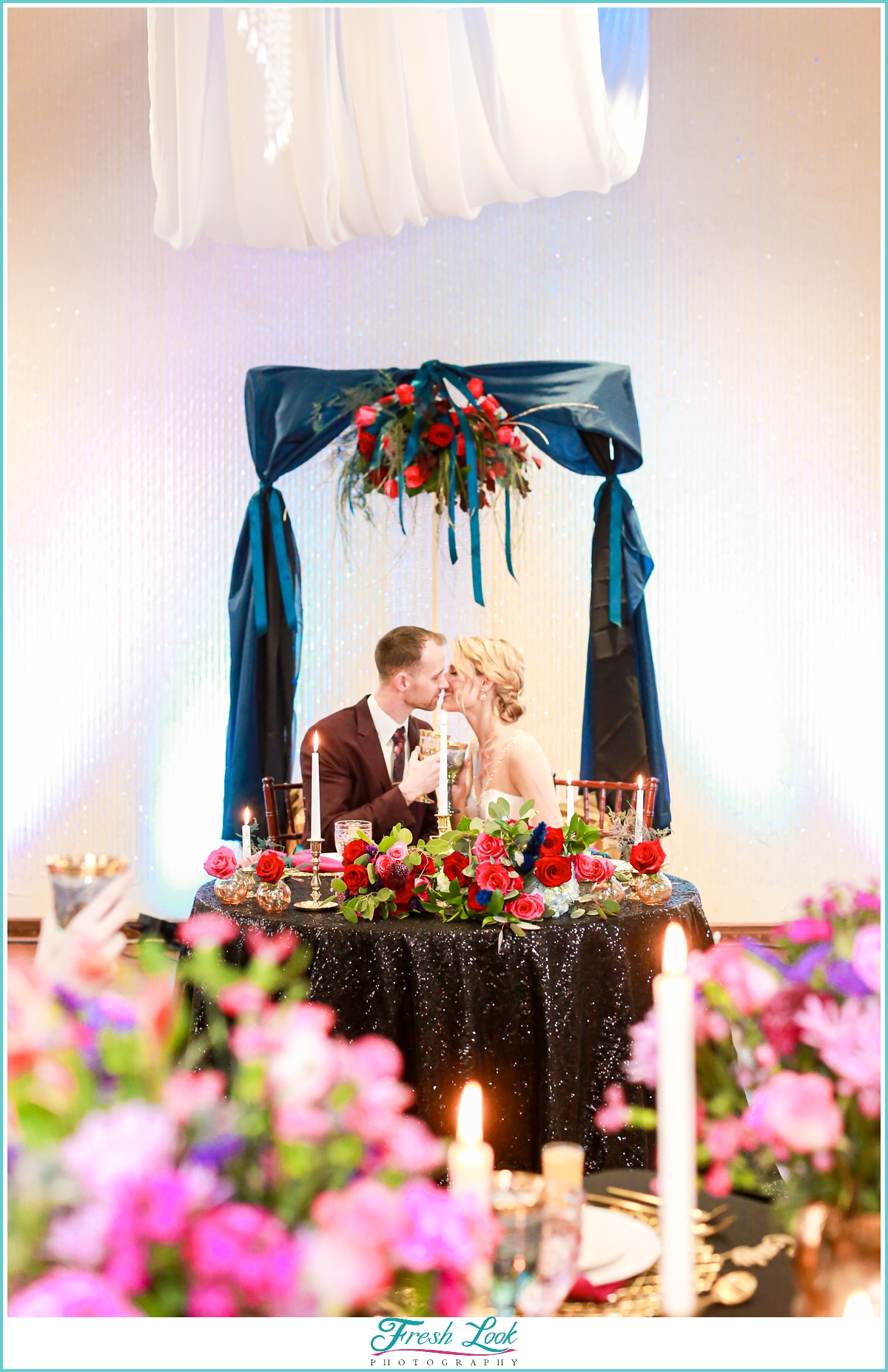 romantic kiss at the end of the wedding