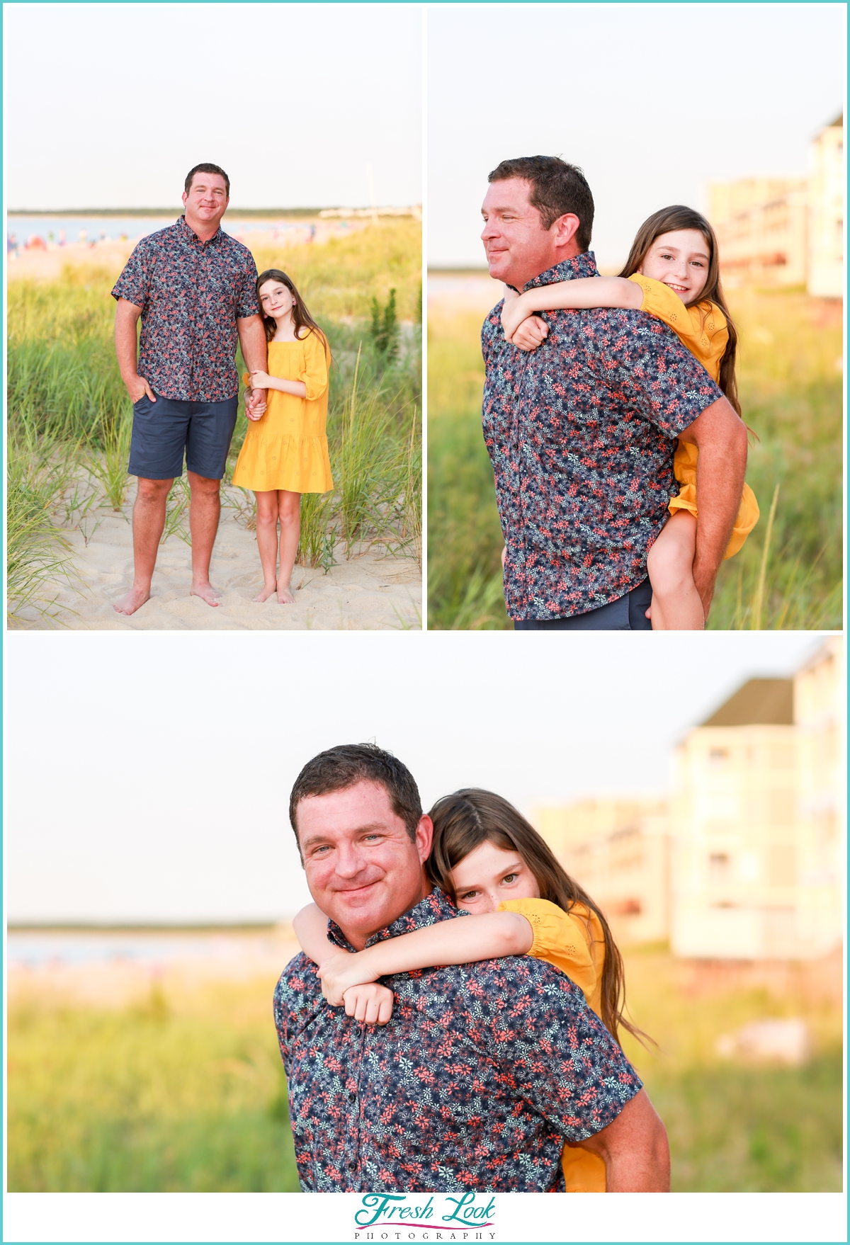 beach photoshoot with dad