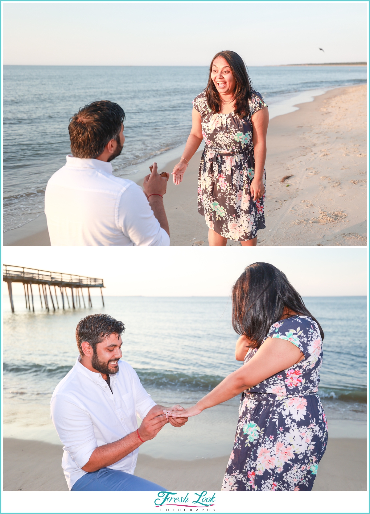 getting engaged on the beach