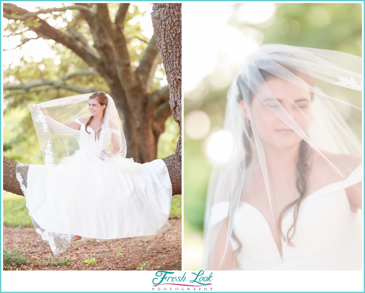 Bridal photoshoot in the trees