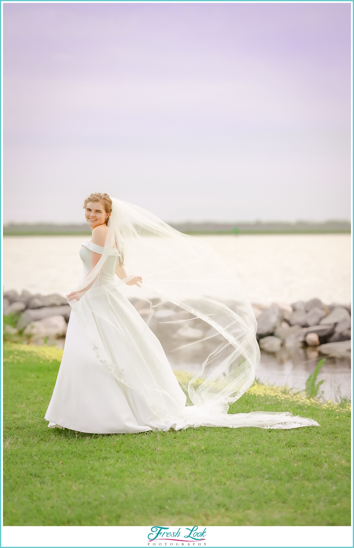 Bridal portraits by the water