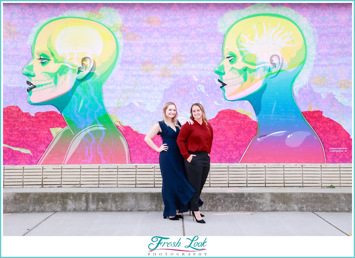 fun street art engagement session