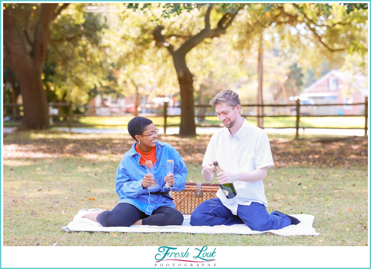 picnic in the park engagement session