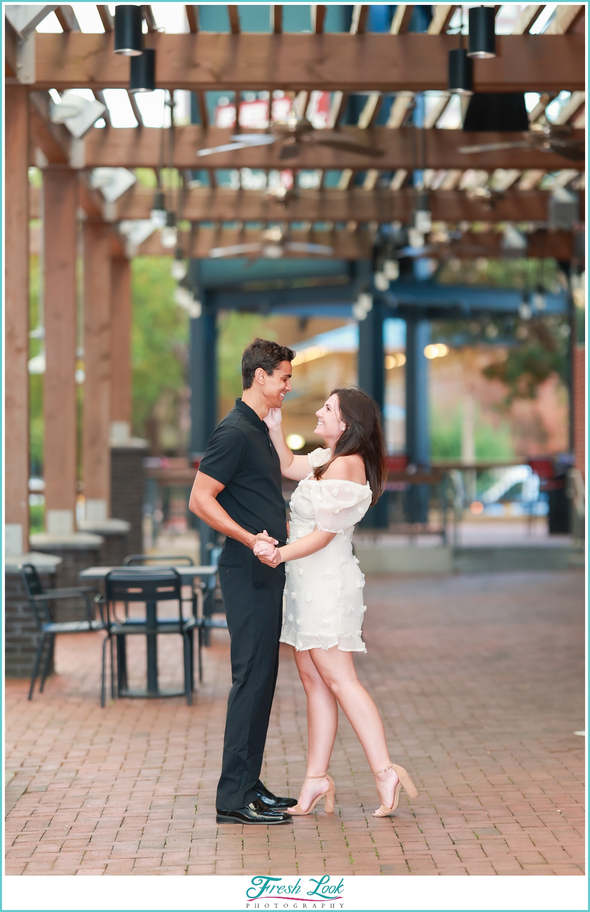 dancing together engagement session