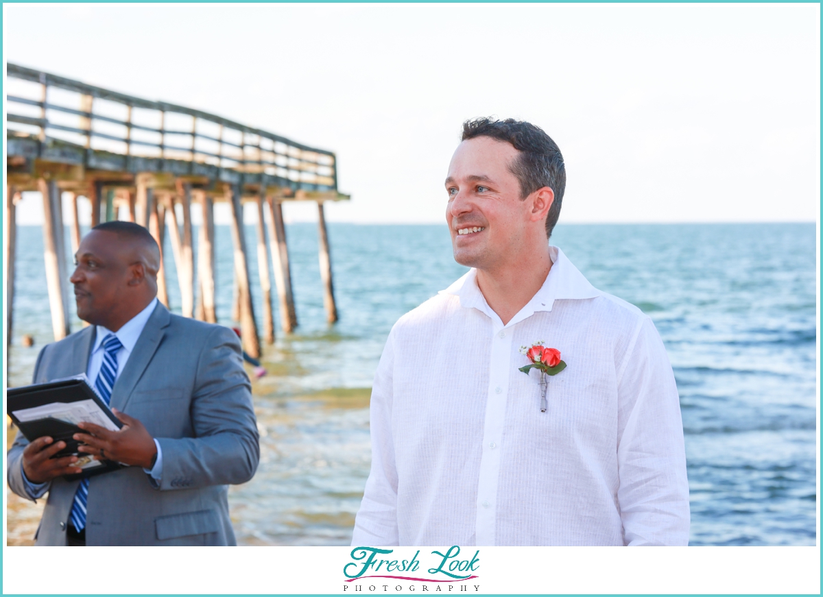 winter beach elopement