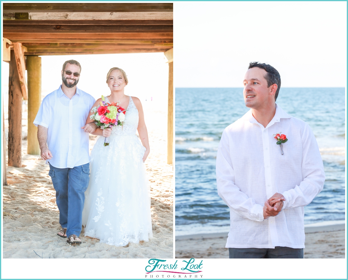winter beach elopement