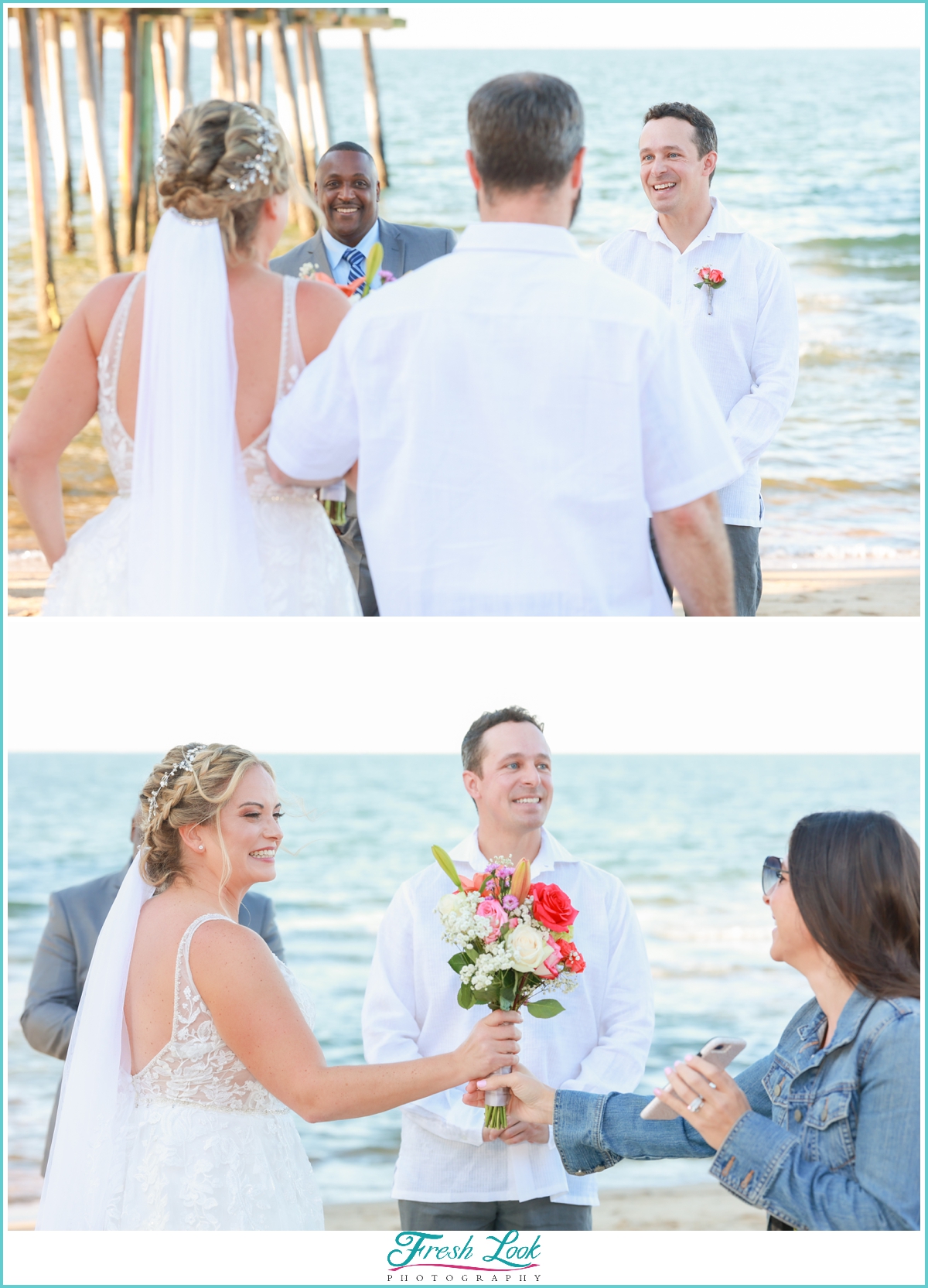 winter beach elopement