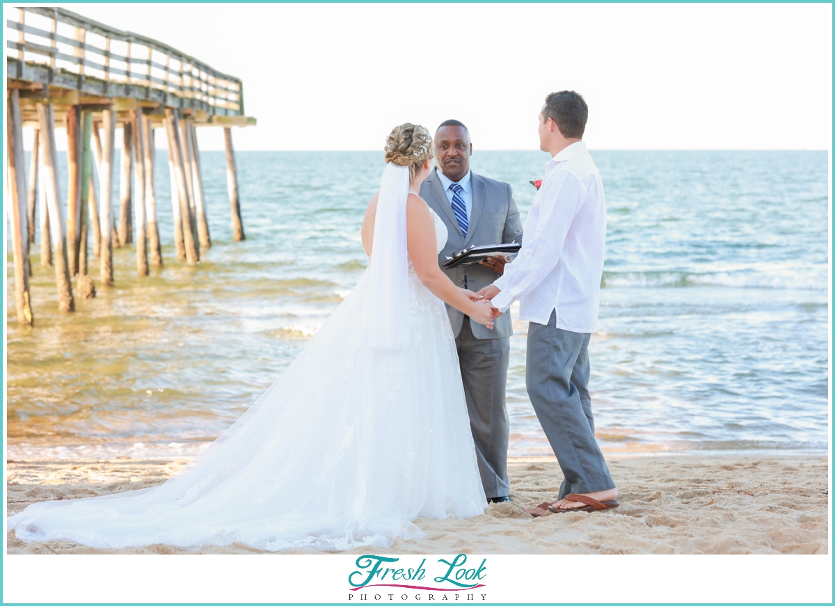 winter beach elopement
