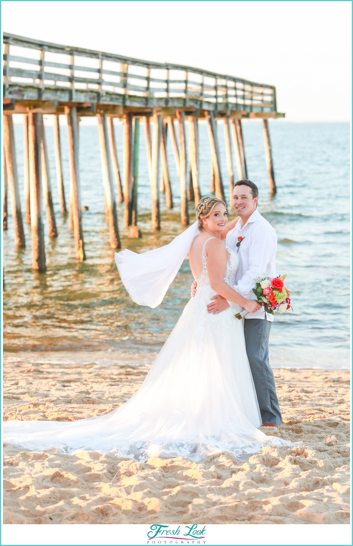 Virginia Beach bride and groom portraits