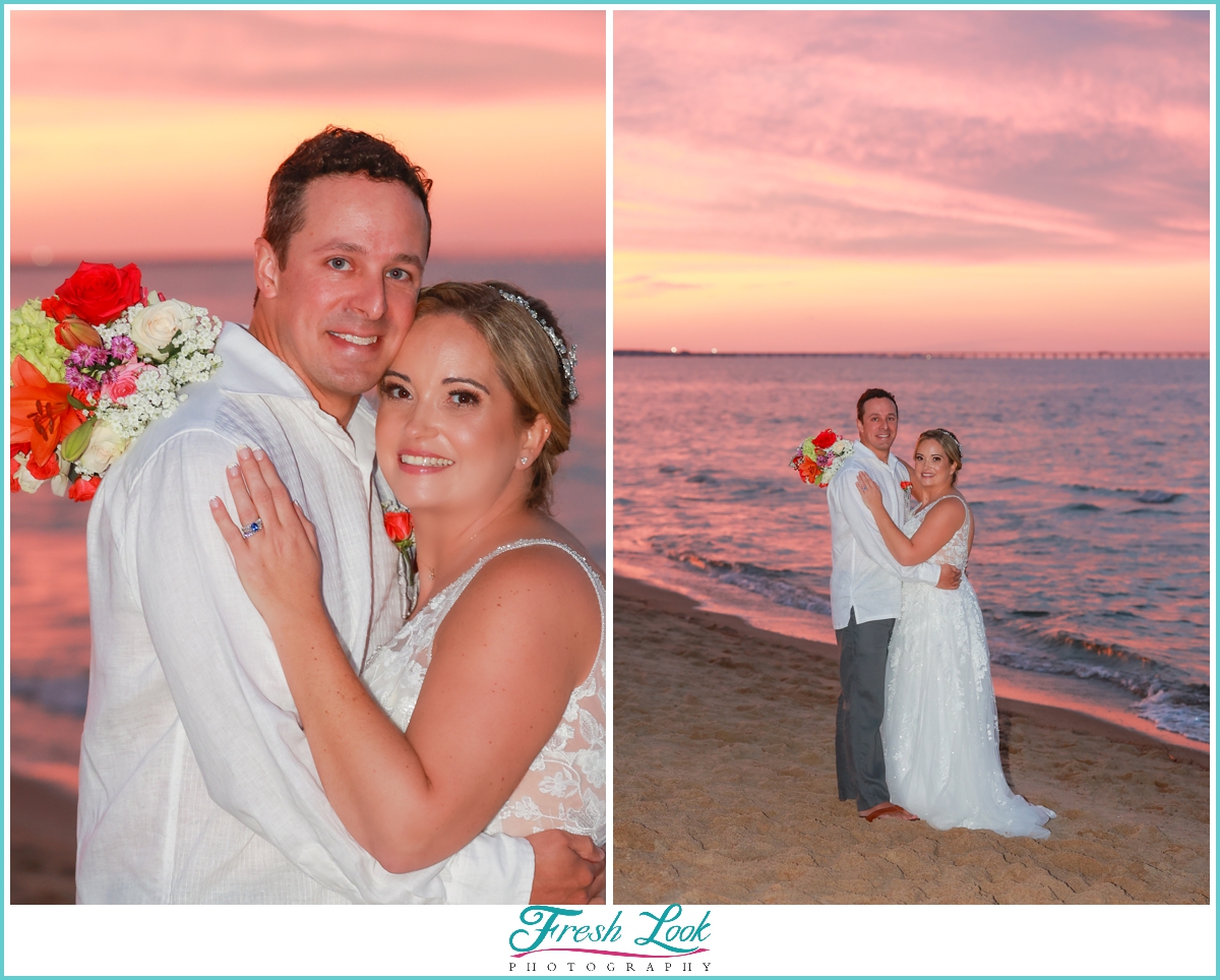 Virginia Beach winter beach elopement