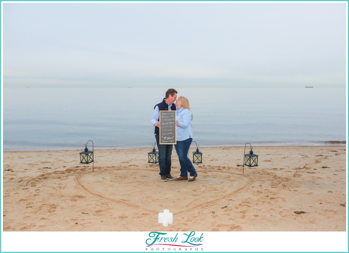 Beach anniversary photoshoot