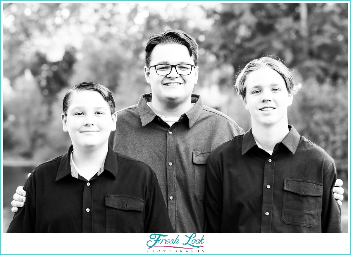 three boys family session