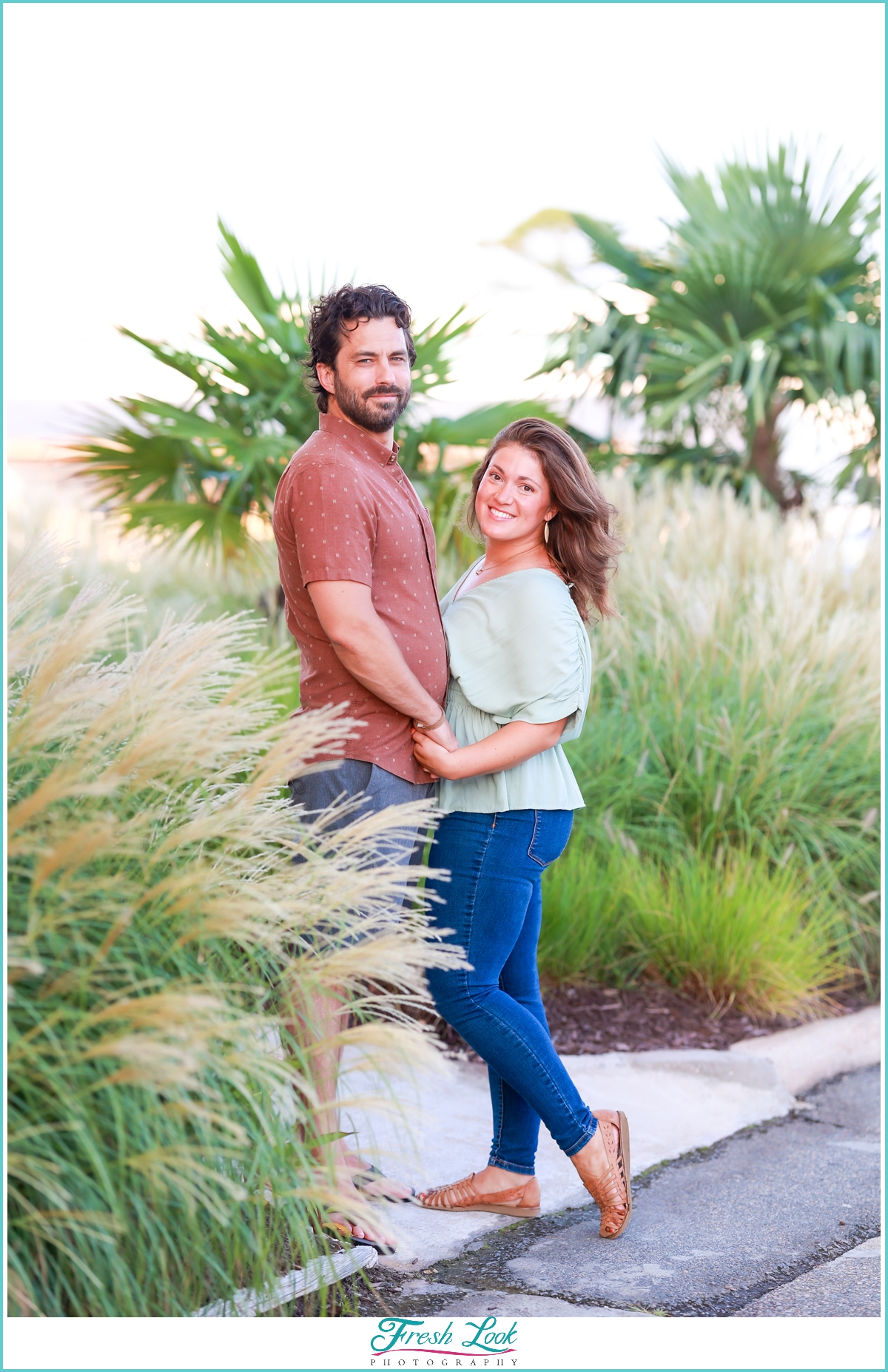 tropical inspired engagement photos