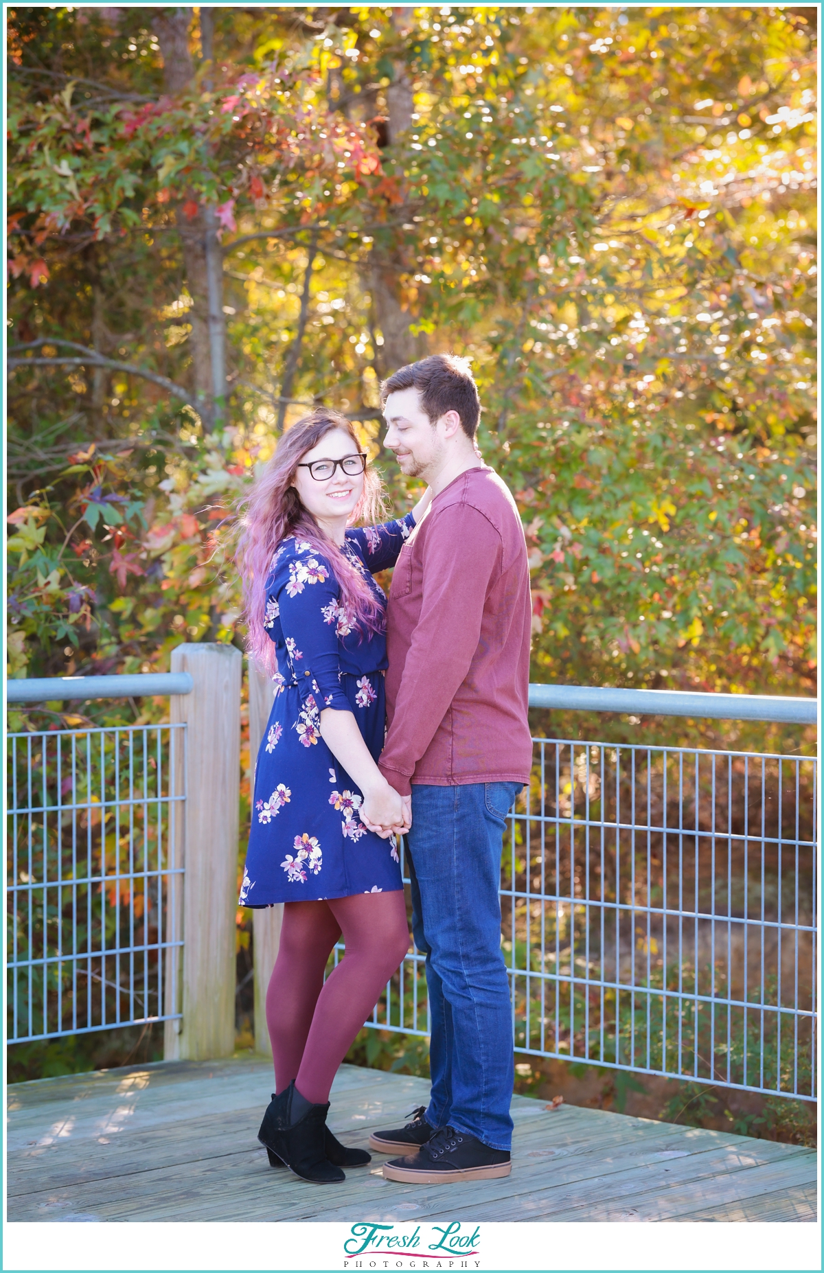 fall engagement photos in Virginia Beach