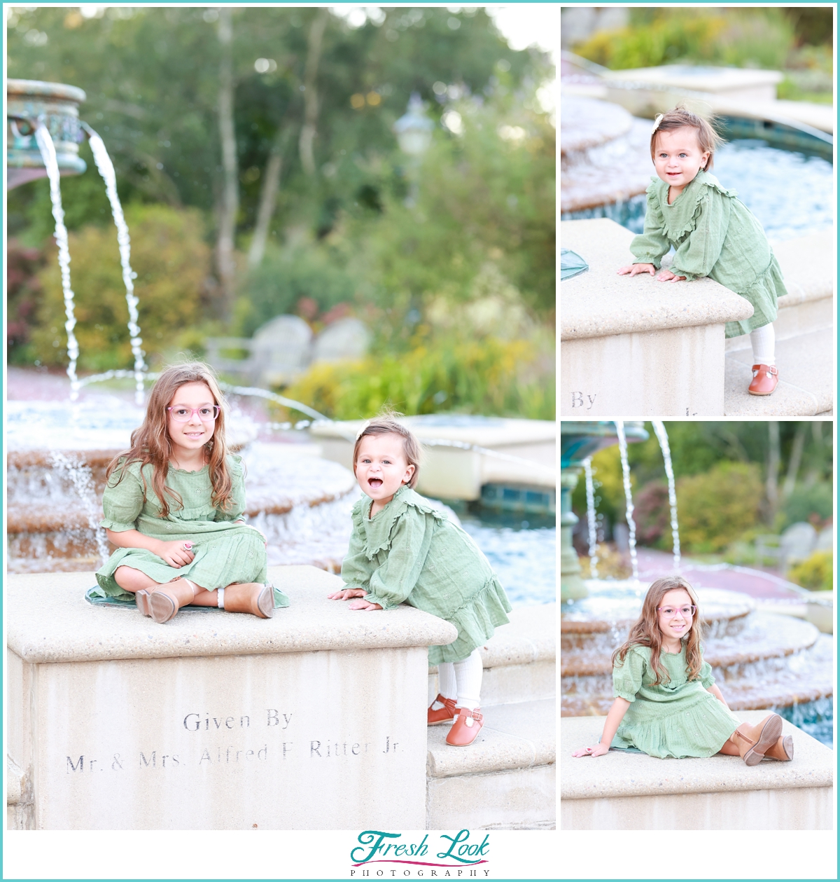 fun photos by the fountain