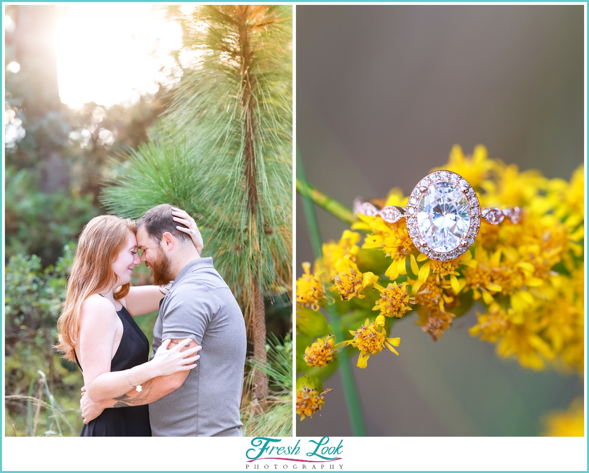 romantic sunset engagement photoshoot