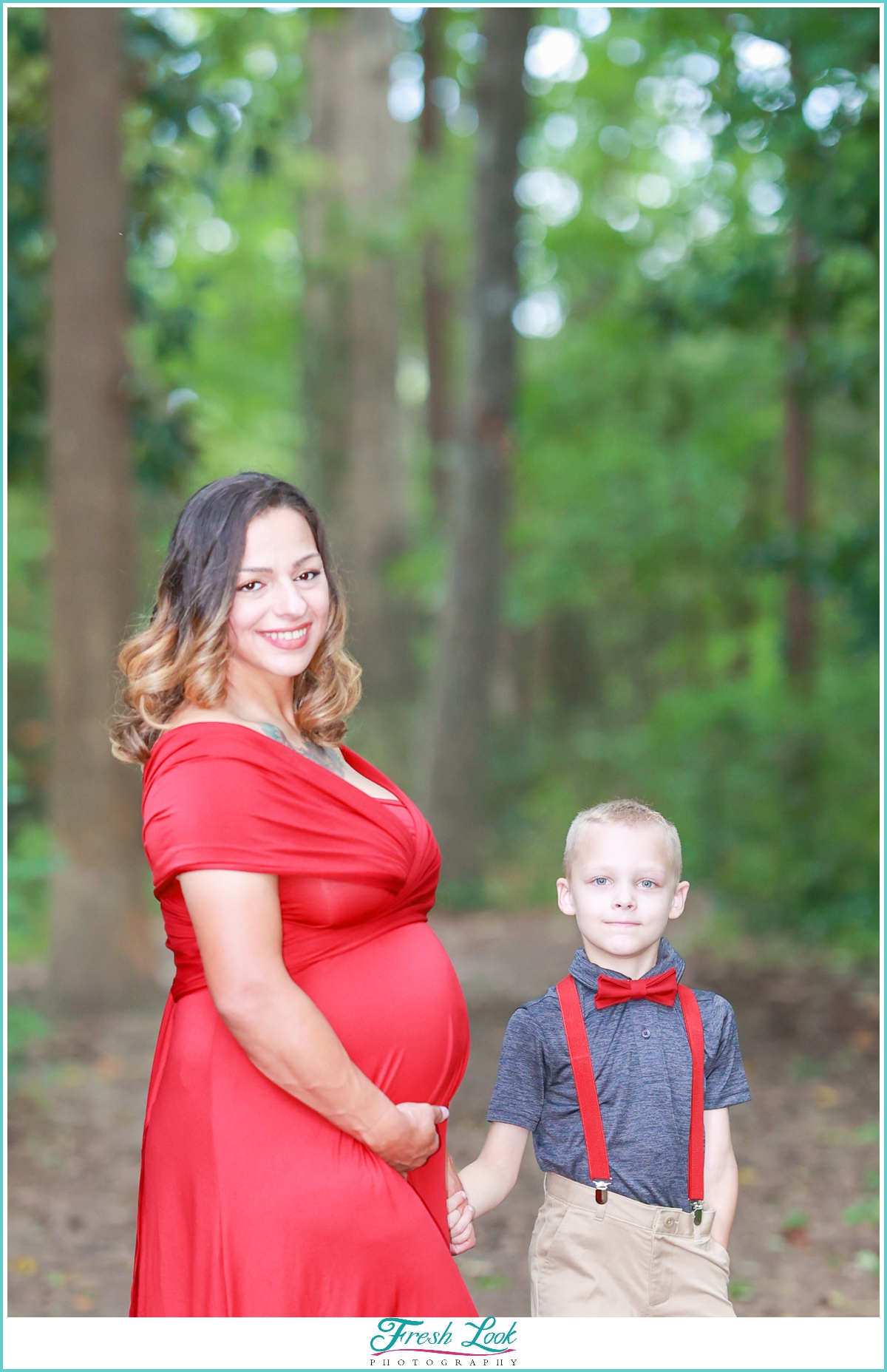 mother and son maternity session