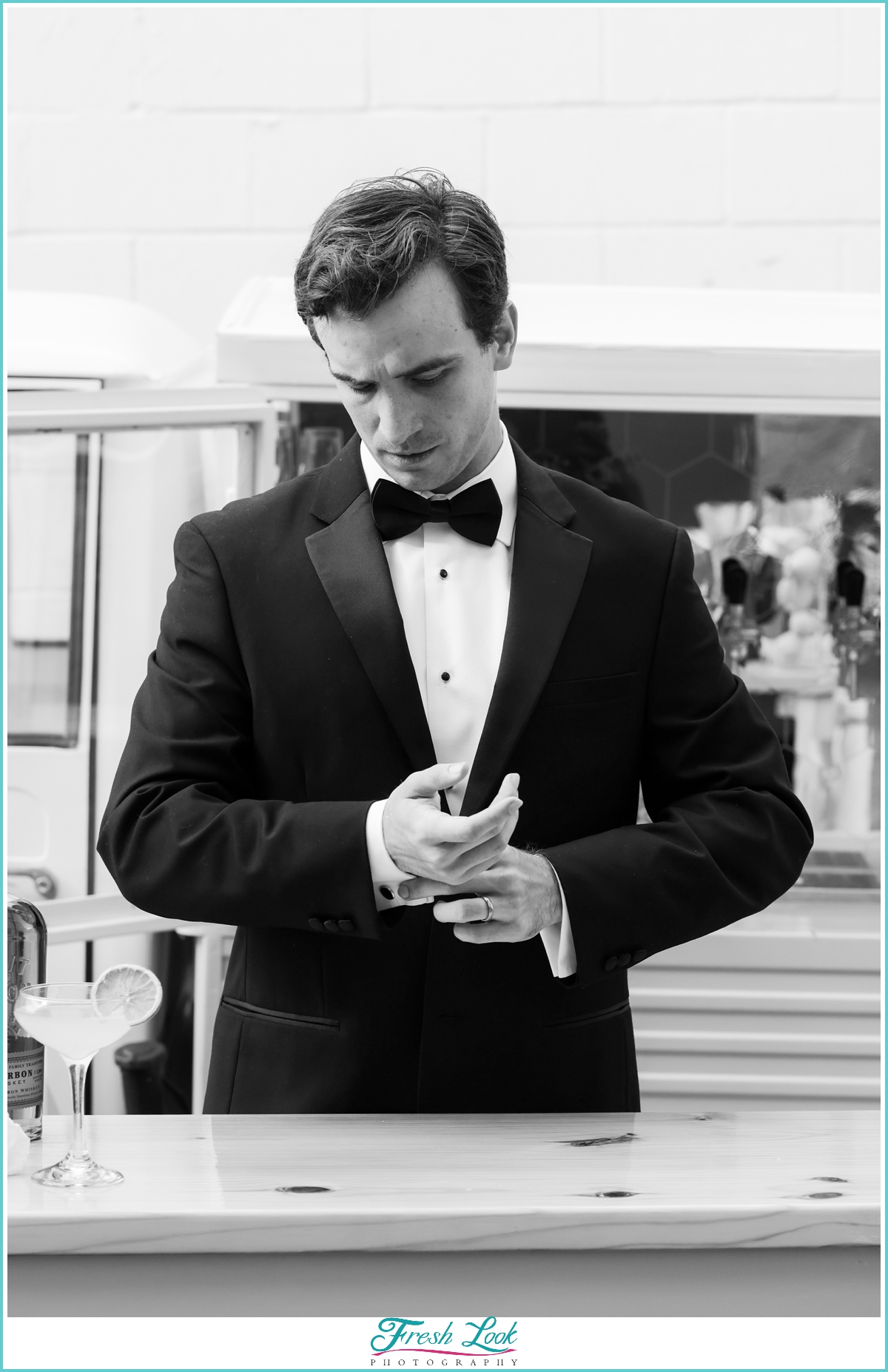 dapper groom in tux