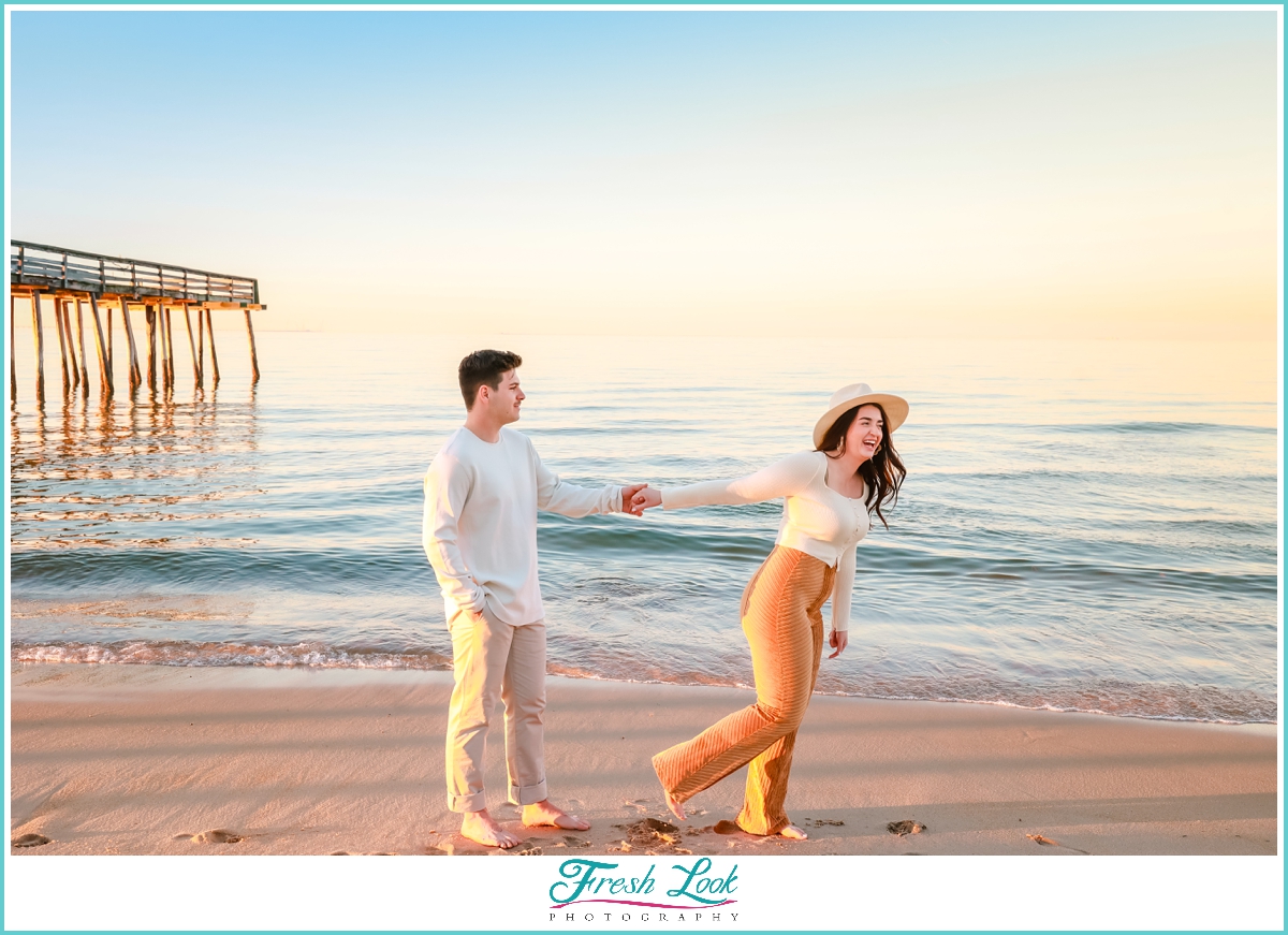 Fun Beach Engagement Session