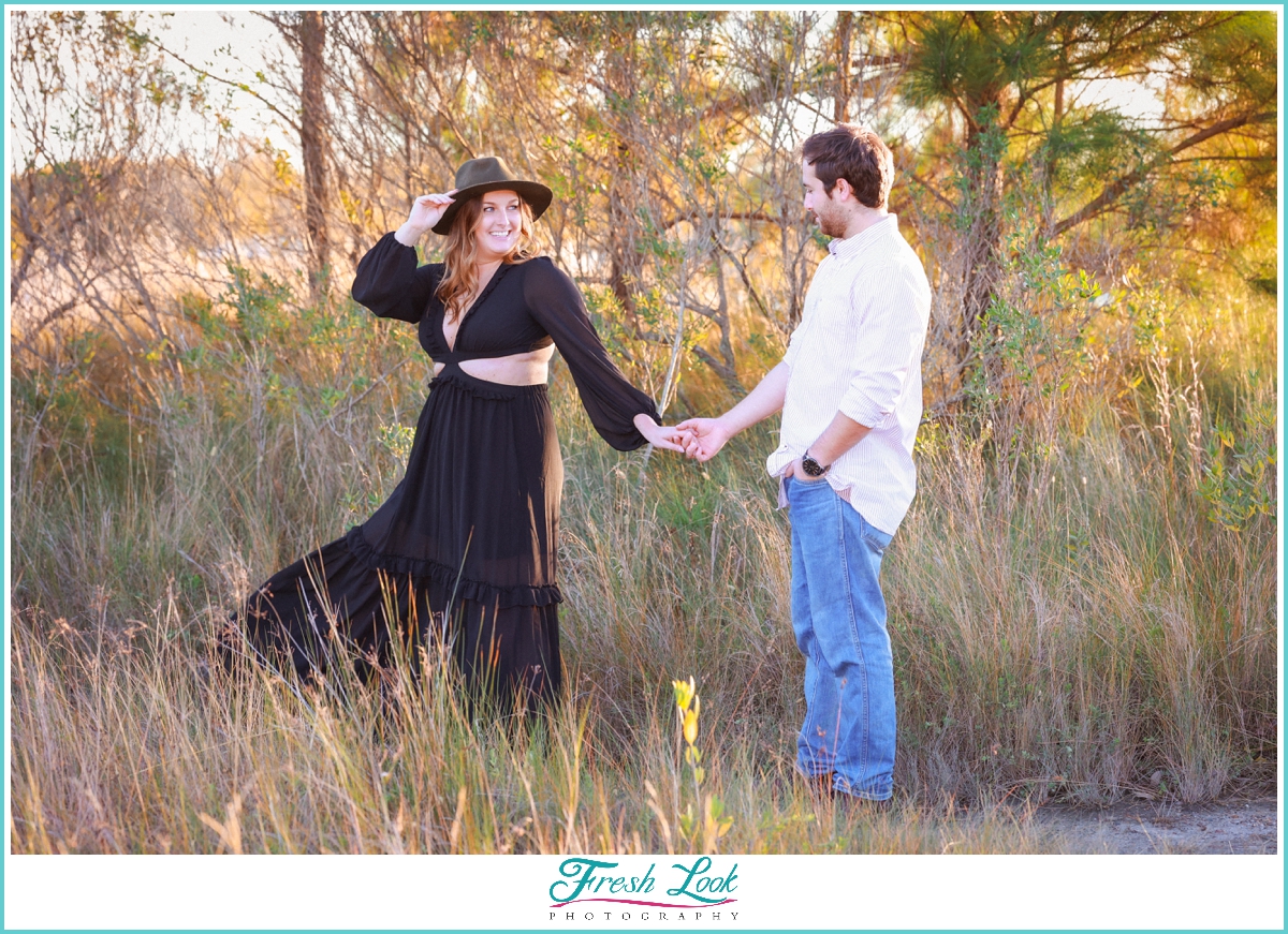tall grass engagement session ideas