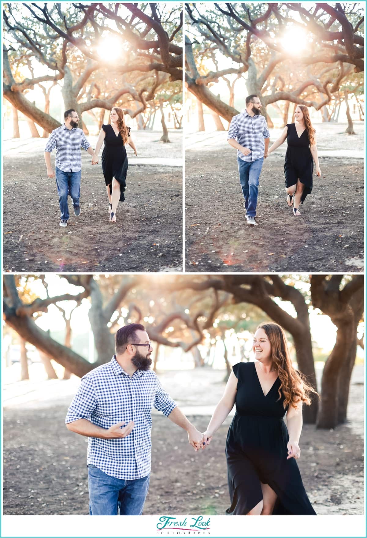 Running engagement photo idea