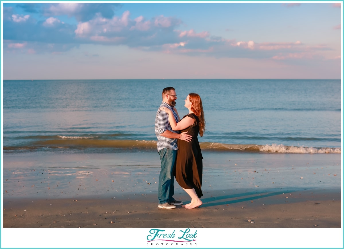 romantic sunset ocean photoshoot