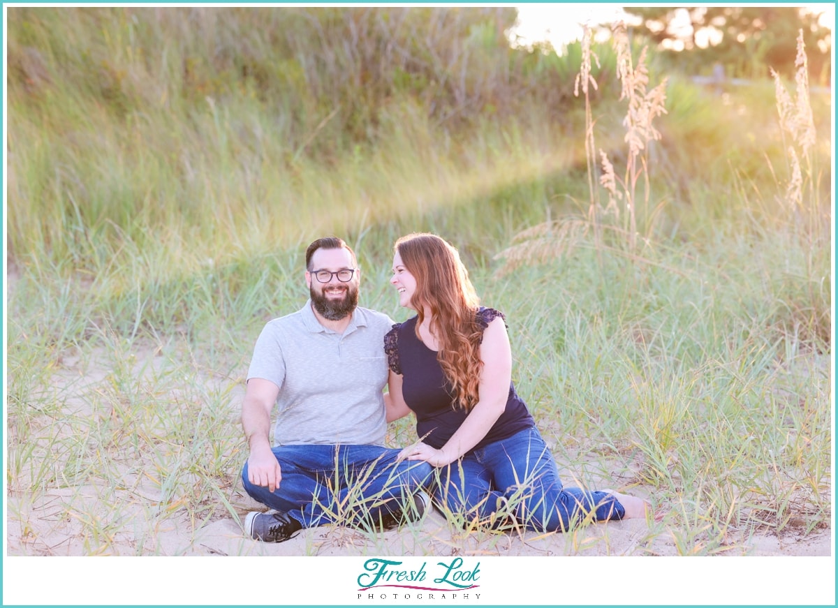 seagrass beach engagement session