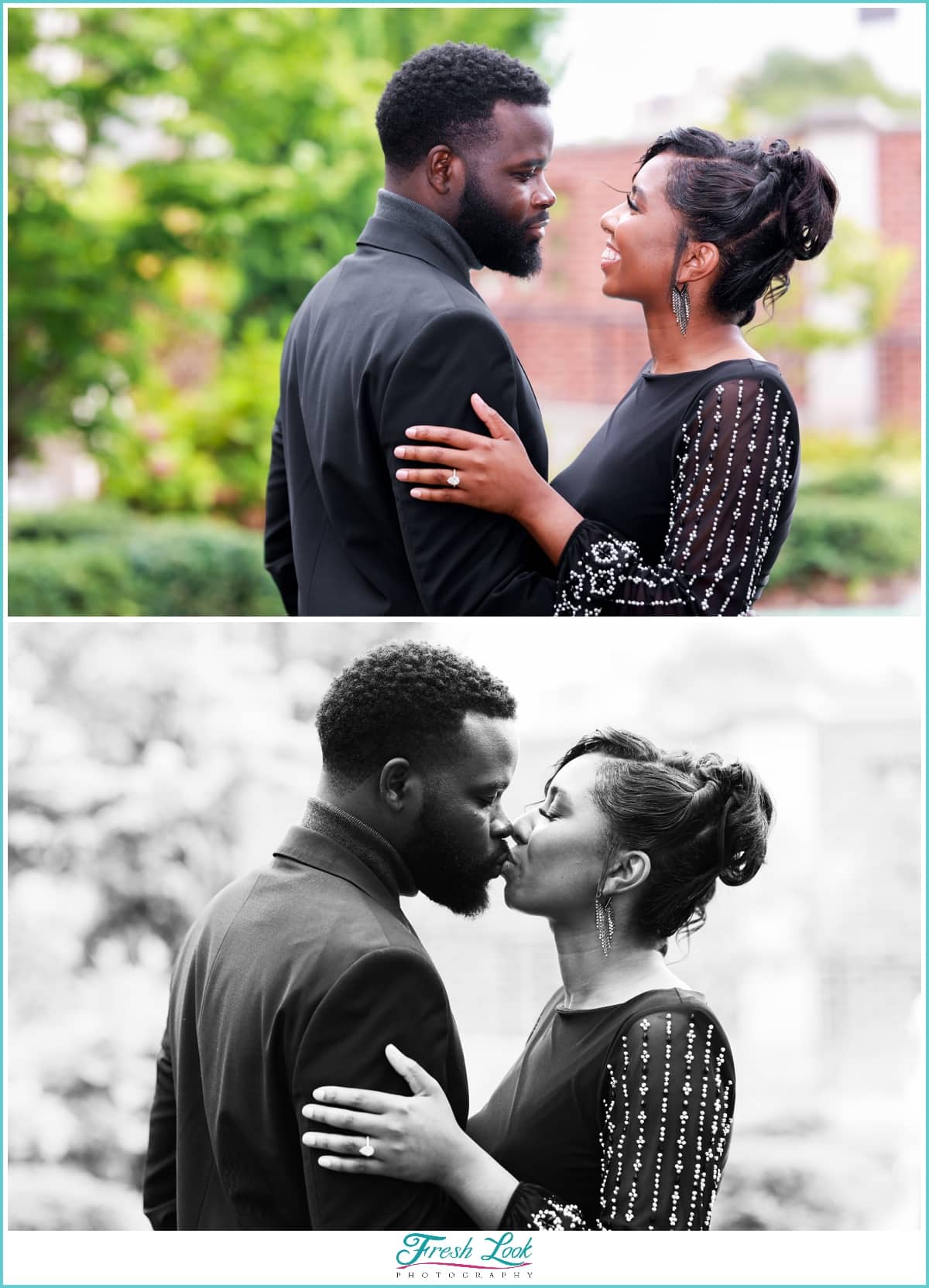 Black couple engagement session