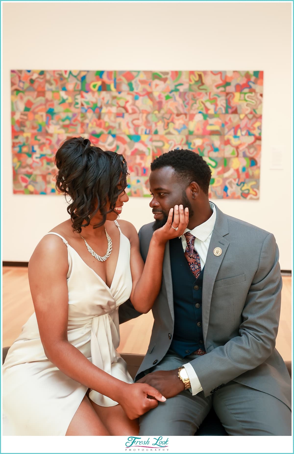 romantic Museum engagement photoshoot