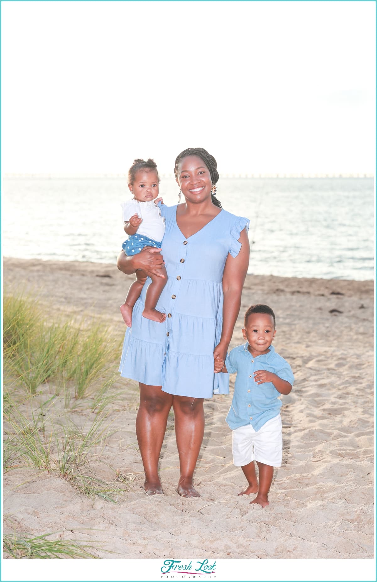 mommy and kids beach photoshoot