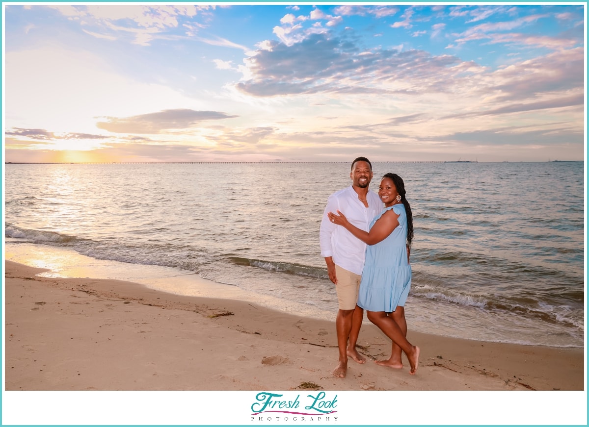 couples sunset beach photoshoot