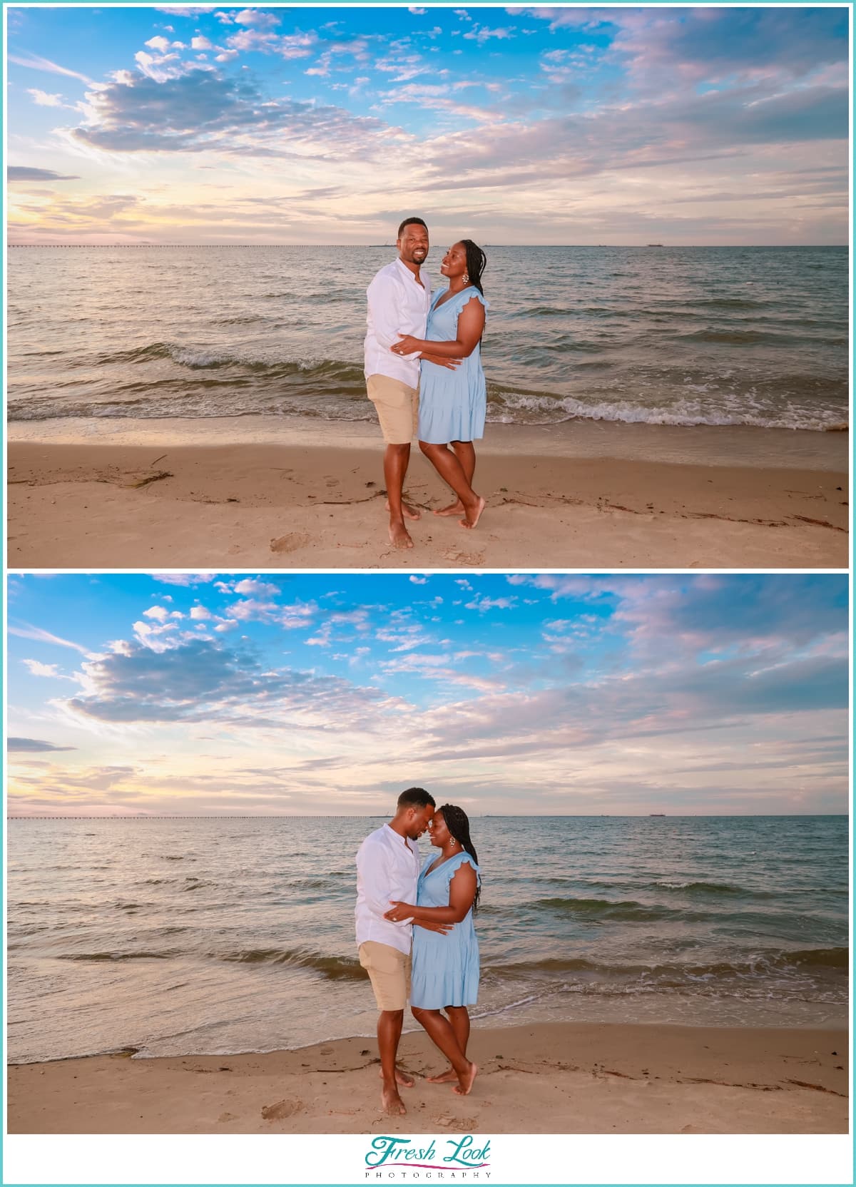 Couples romantic beach photos