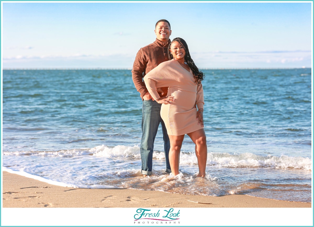 Beach engagement photoshoot