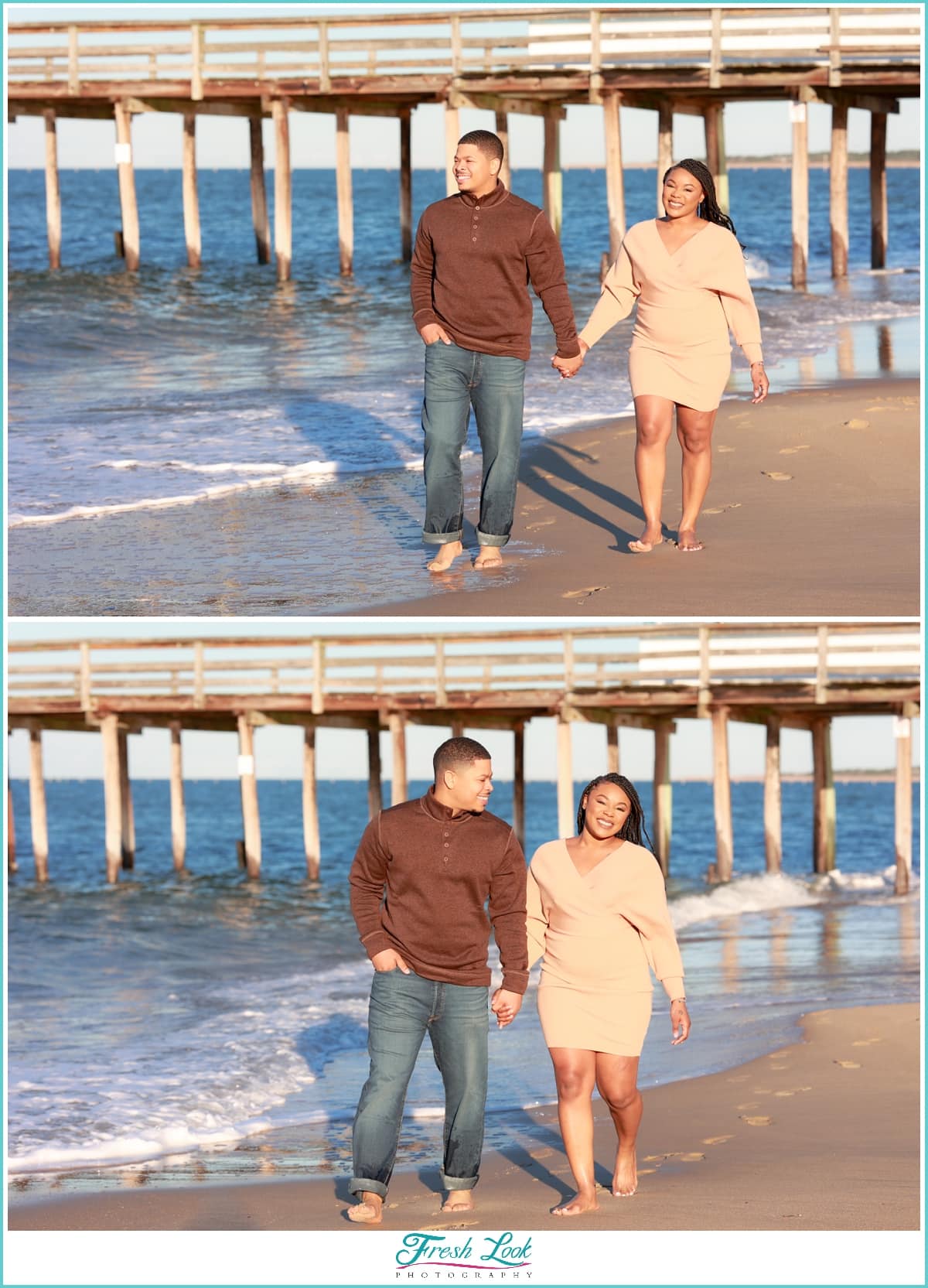 Romantic beach engagement session