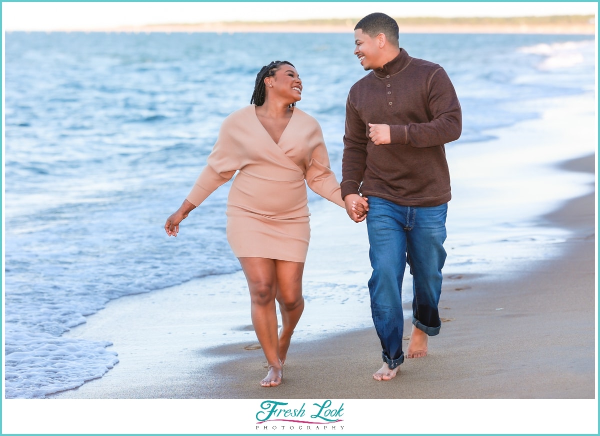 running on the beach photoshoot